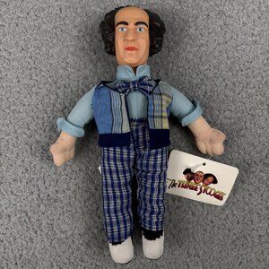 The Three Stooges Doll Larry 10" Plaid Vest Bow Tie Vintage 1999 Play By Play 1